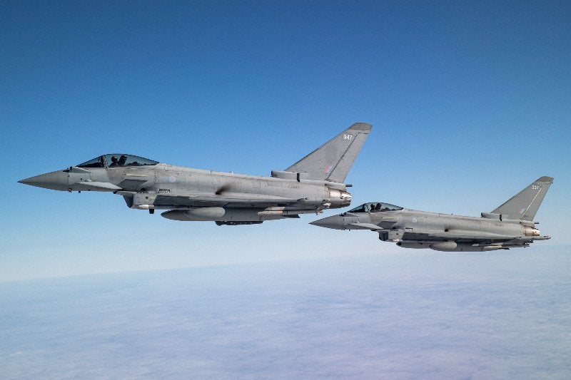 RAF fighter jets supporting NATO air defence missions in Eastern Europe