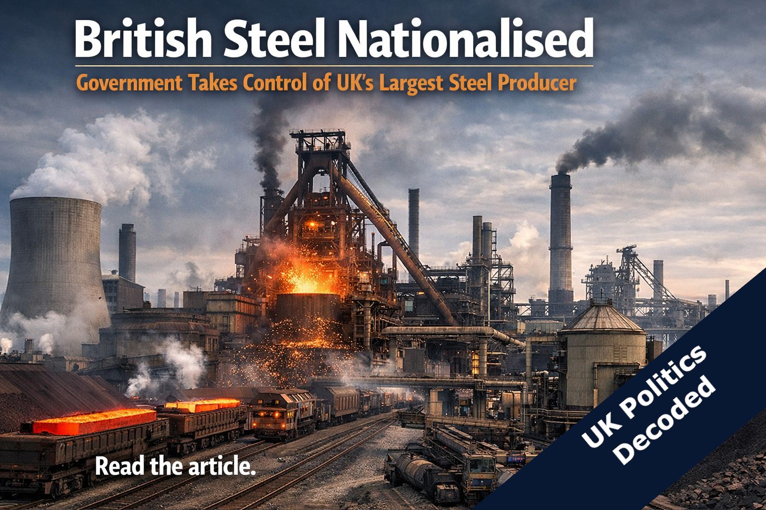 British Steel industrial site showing steelmaking facilities