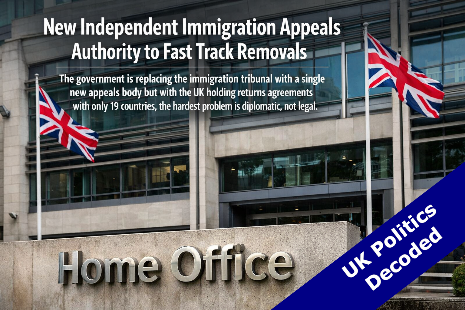 Home Office building in London representing the new Independent Immigration Appeals Authority announcement