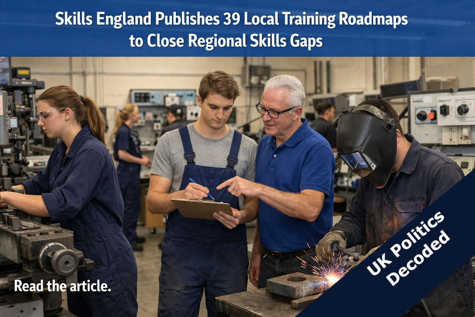 A further education college training workshop representing the publication of Local Skills Improvement Plans by Skills England in July 2026