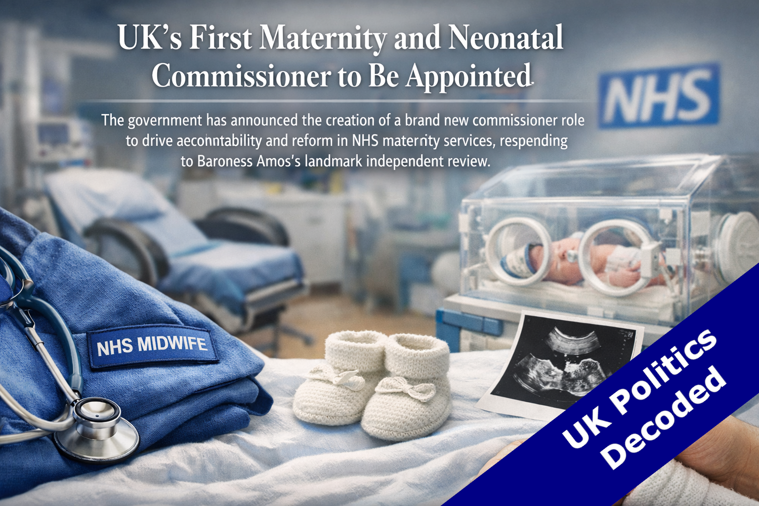 Symbolic image representing NHS maternity and neonatal services in England following the government's announcement of the UK's first Maternity and Neonatal Commissioner