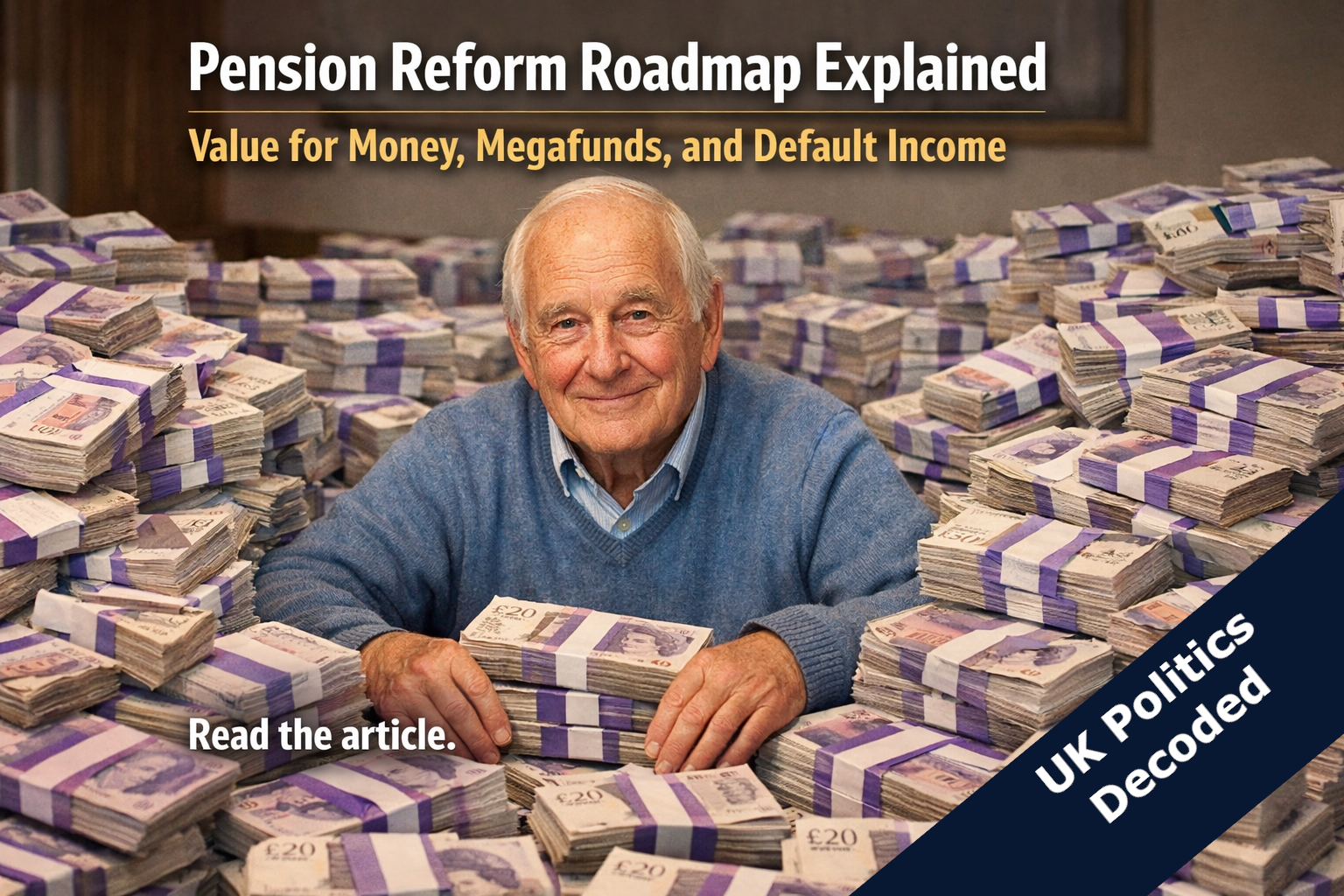Graphic representing the government's pension reform roadmap, including the Value for Money framework and megafund consolidation requirements published July 2026