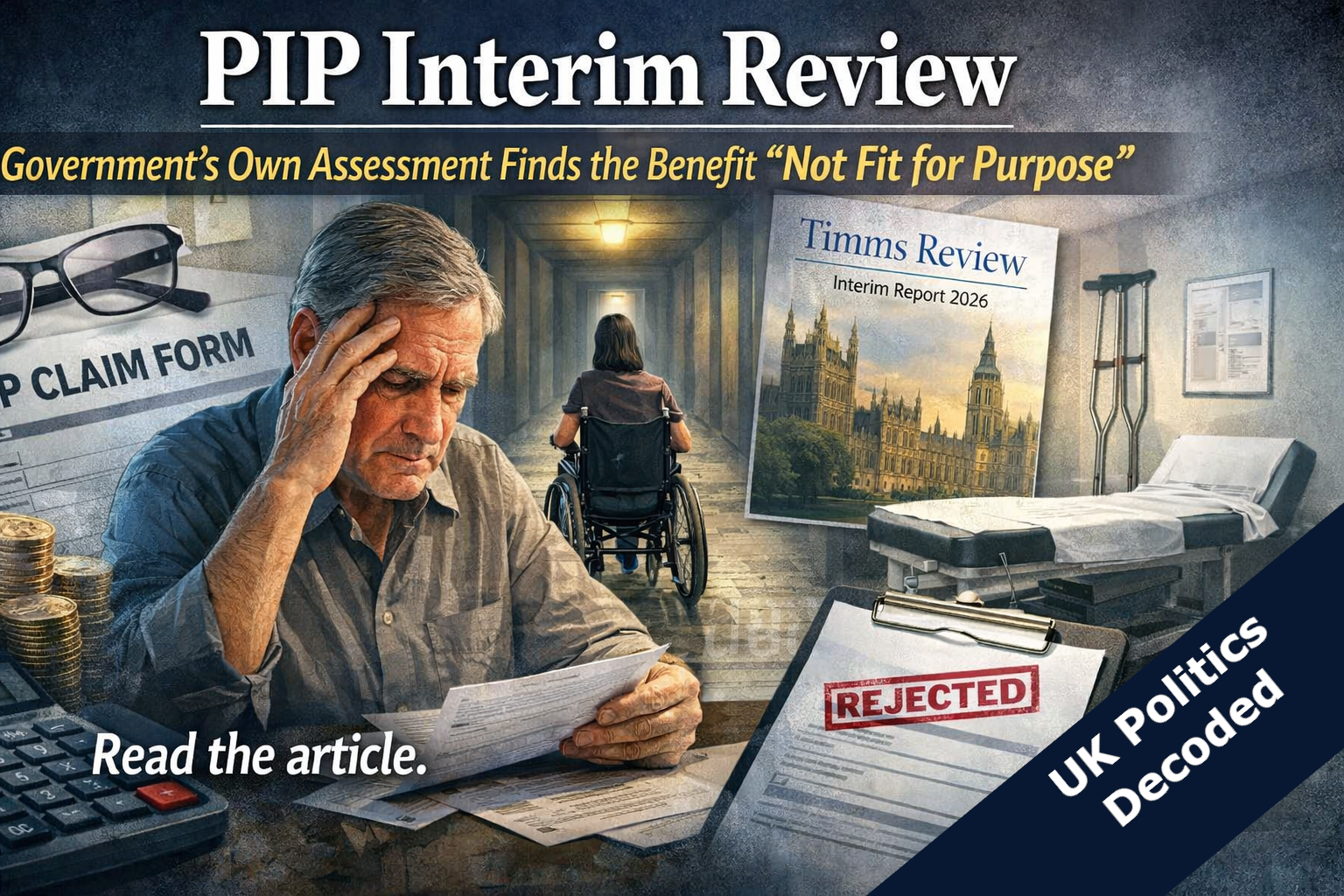 Illustration representing the Timms Review interim report into Personal Independence Payment published on 9 July 2026