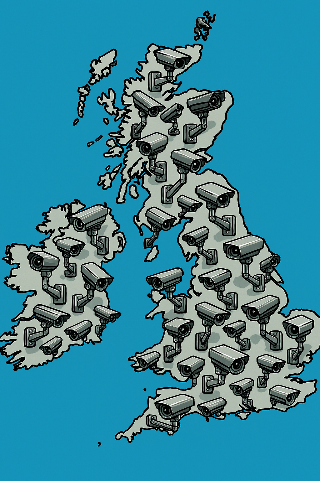 CCTV surveillance cameras monitoring public spaces