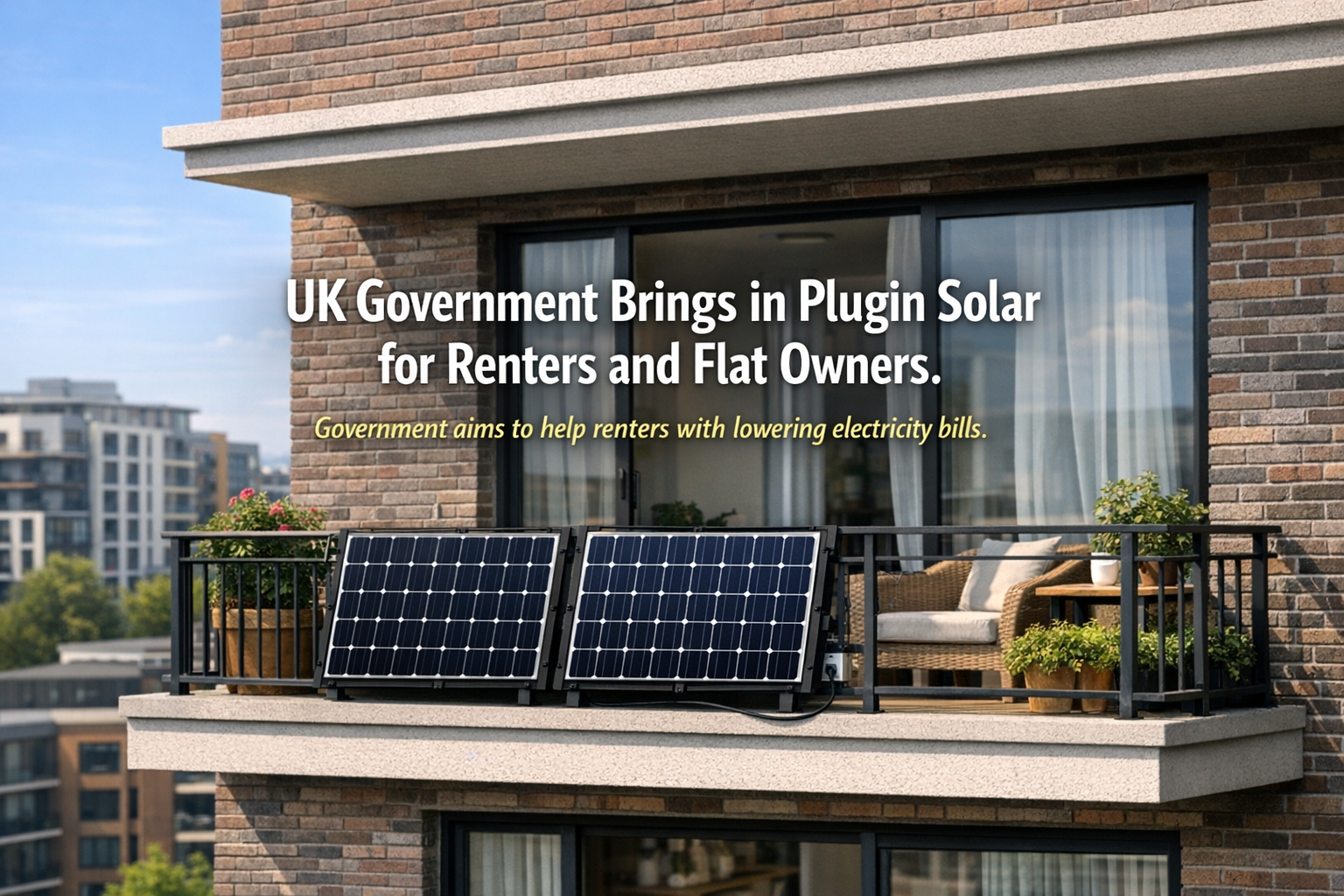 Plug-in solar panels on a balcony