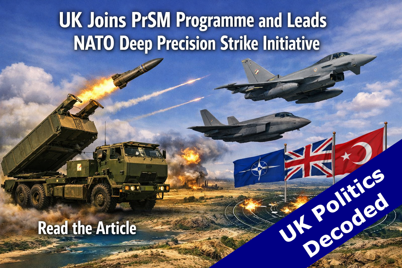 Illustration representing the UK's Defence Investment Plan precision strike missile programme and NATO deep strike initiative announced at the Ankara Summit in July 2026